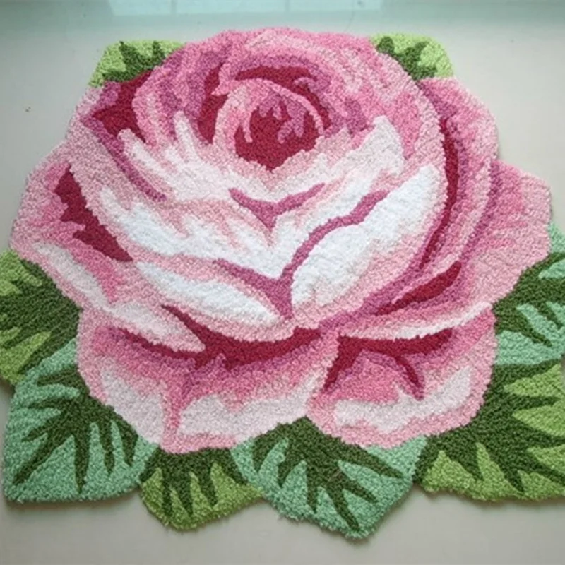 Free shipping good quality handmade rose art carpet art rug/floor mat