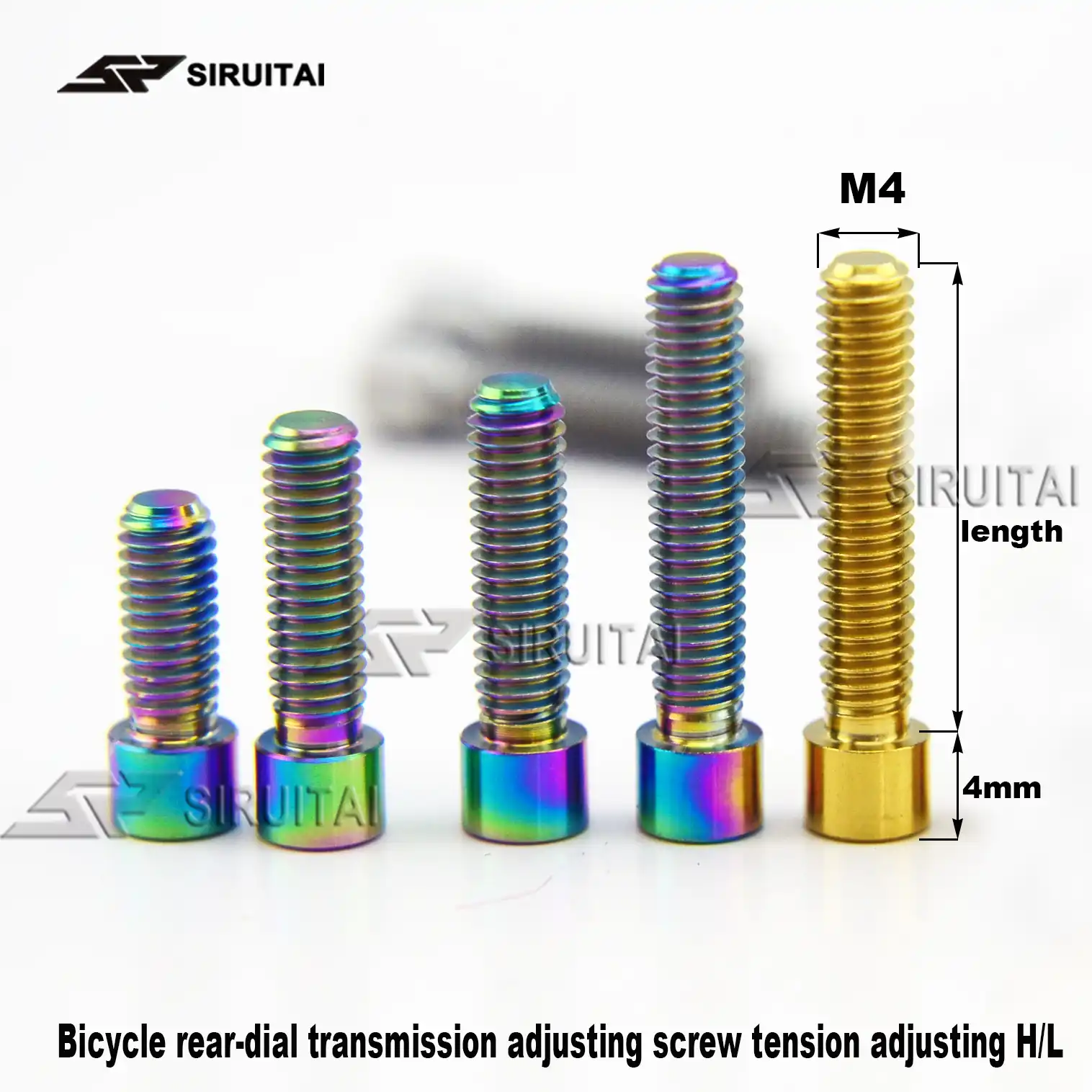 Ti titanium Bolts M4x8 10 13.5 15 20 25mm  Socket Screws H/L Adjustment screw
