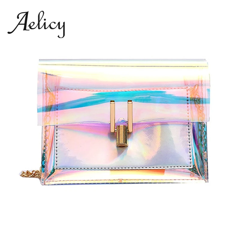 

Aelicy Women Transparent Laser Jelly Crossbody Shoulder Bag Messenger Bag Clutch Coin Bag Travel Pouch Ladies