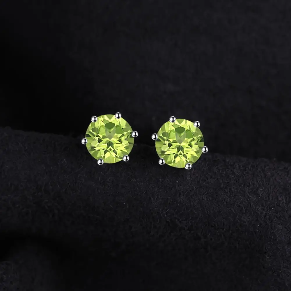 JewelryPalace 1ct натуральная перидот серьги гвоздики 925 стерлингового серебра для