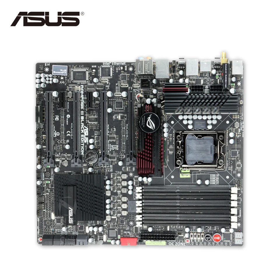 Asus Rampage III Black Edition Original Used Desktop Motherboard X58 Socket LGA 1366 i7 DDR3 48G USB3.0 E-ATX motherboard lga 1366 cpu bga soldering socket with tin balls