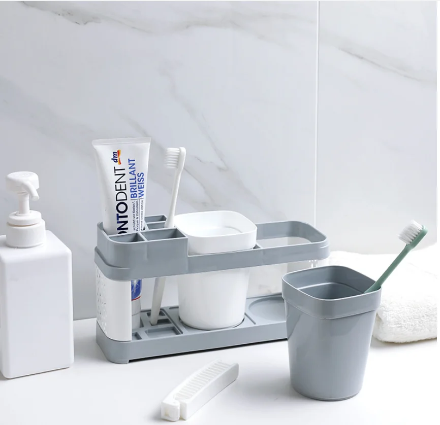 

1PC Bathroom Toothbrush Holder Suits Toothbrush Cup Bathroom Storage Rack Bathroom Accessories Set