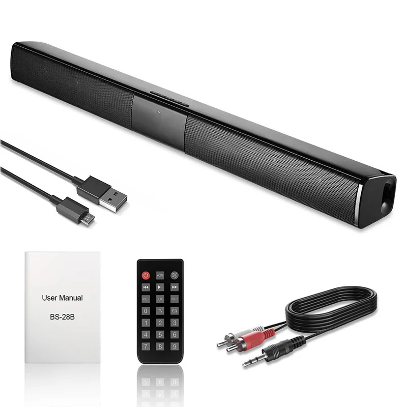 Najtaniej Soundbar, 2.0 kanałowy głośnik dla Soundbar do telewizora przewodowy i bezprzewodowy głośnik Bluetooth z wbudowanymi bateriami, do wewnątrz na zewnątrz
