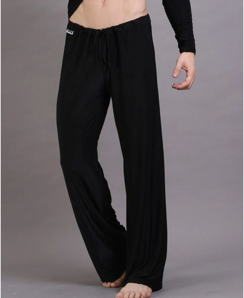 Горячая 1 шт. черный Lounge длинные Брюки для девочек пижамы Пижамные штаны для мужчин Sheer пикантная обувь дизайнер талии дома гей популярная одежда мужские