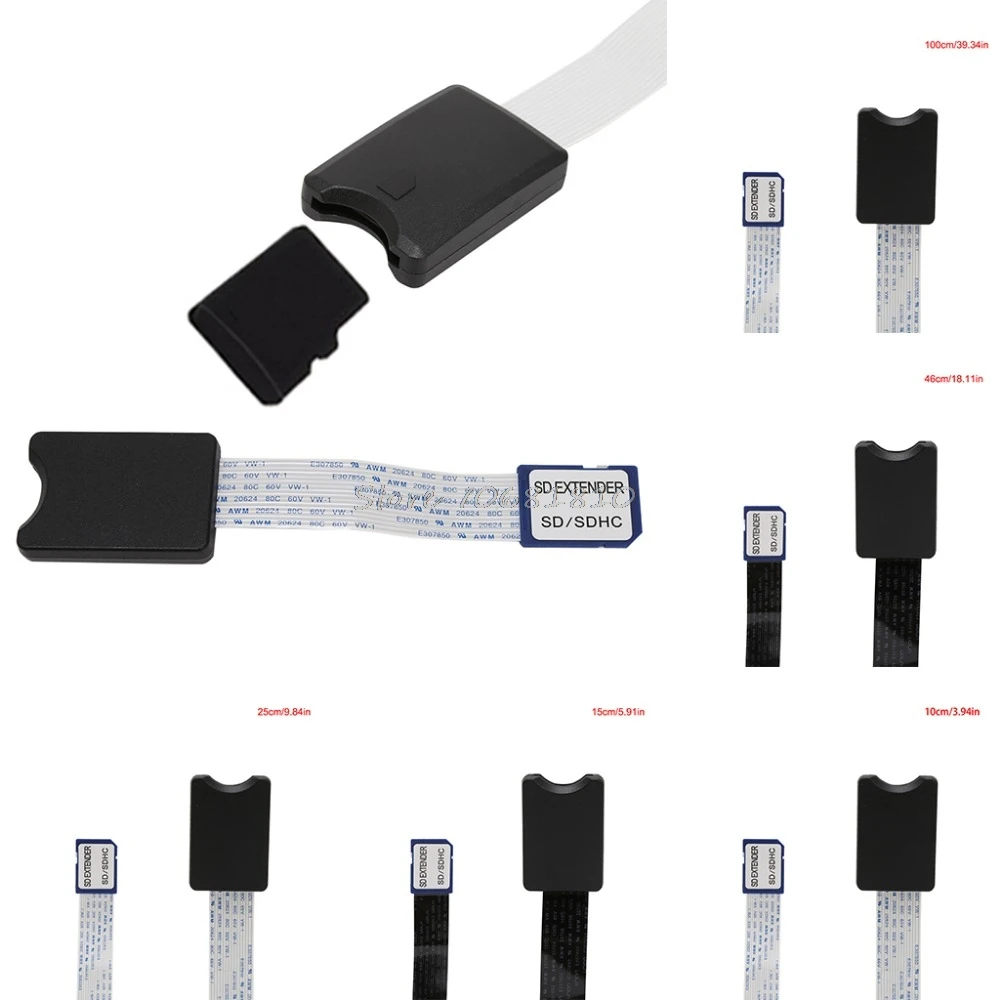

SD Male To SD Female SDHC SDXC Card Reader Extension Adapter Cable Extender For Phone Car GPS TV 10/15/25/46cm