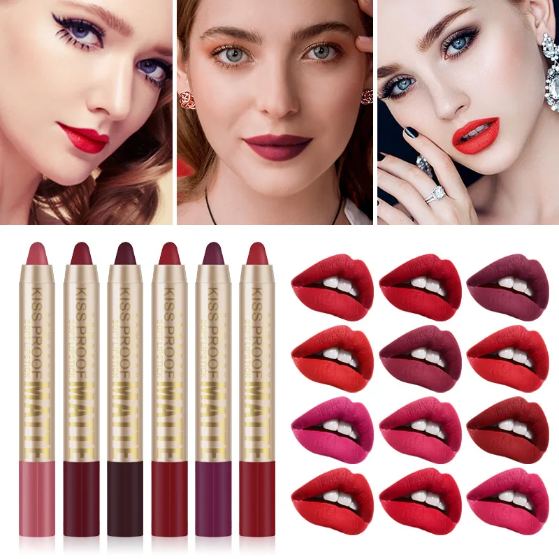 Brand Matte Lipstick 12 Colors Lip Tint Lasting Waterproof Makeup