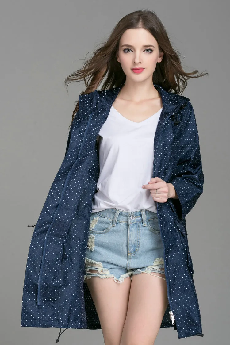 Japanese Colorful Polka Dot Raincoat Ladies Cute Poncho Fashion Polka