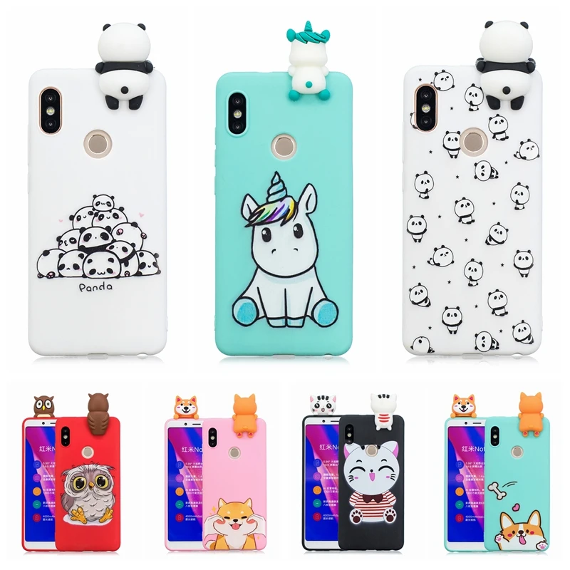 Чехол Funda Xiaomi Redmi Note 6 Pro силиконовый чехол с объемной пандой и единорогом для etui Xiomi