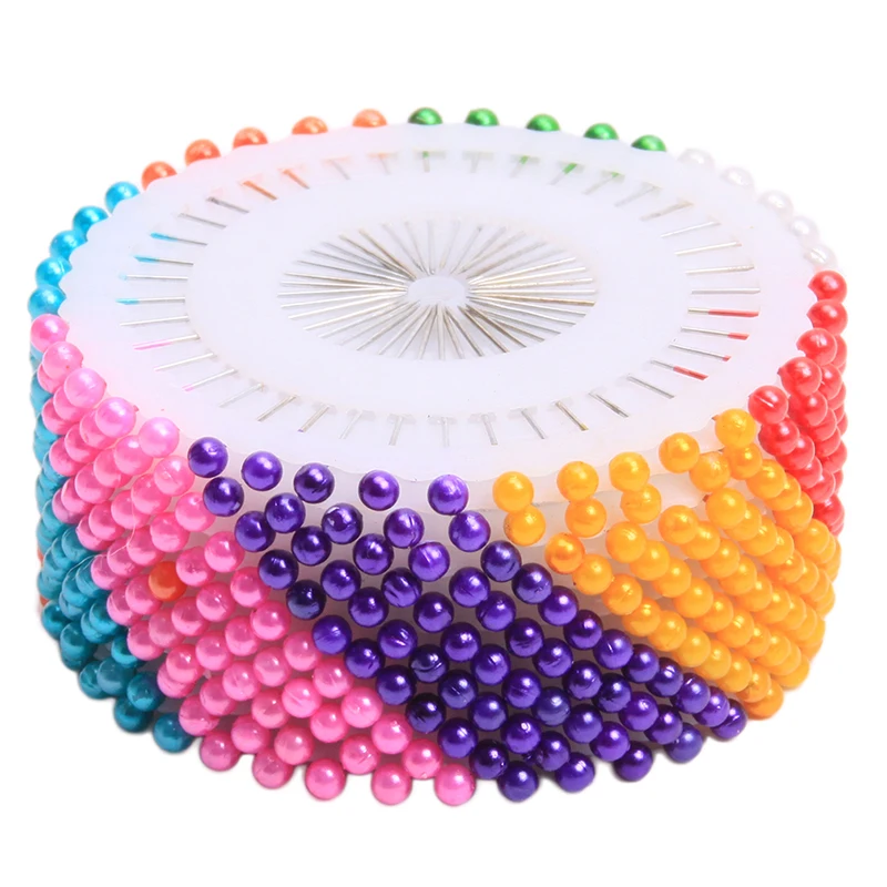 480pcs/pack Colorful Dressmaking Straight Pins Round Head Color Faux