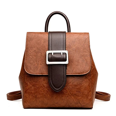 Бренд VOLESS, винтажный женский рюкзак, высокое качество, натуральная кожа, рюкзаки, школьный рюкзак для подростков, женские сумки, новинка - Цвет: Brown