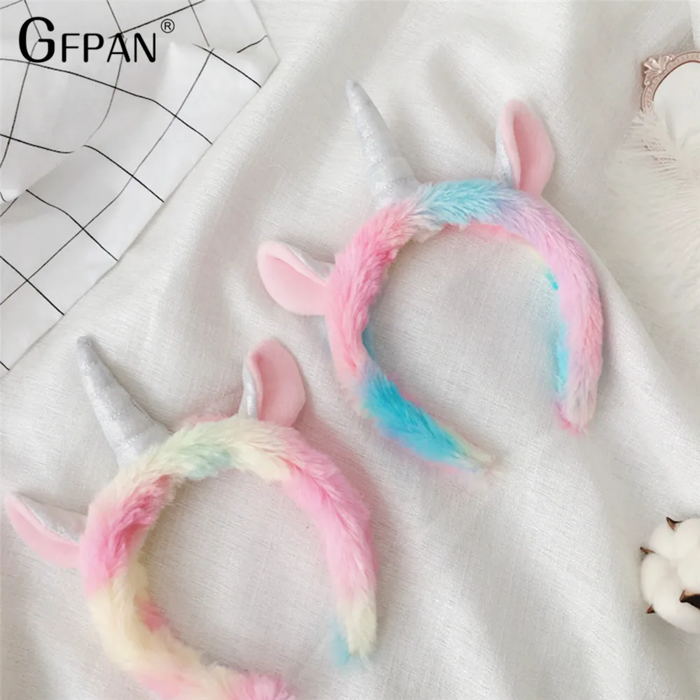 1pc Super Quality Sweet unicorn eyes mask headband Kawaii Animal Plush Cartoon Christmas Gift Stuffed Unicorn Toys for Children