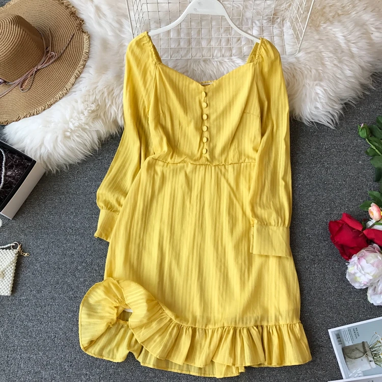 Spring Woman New Skinny A-line Sukol Long Sleeve Dress Women Solid Color Elegant Vestidos E149 Spring Woman New Skinny A-line Sukol Long Sleeve Dress Women Solid Color Elegant Vestidos E149