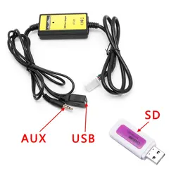 Профессиональный авто USB Aux кабель адаптер MP3 плеер радио Интерфейс для Toyota Camry/Corolla/матрица 2 * 6Pin аудио AUX кабель