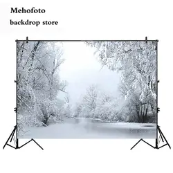 Mehofoto зимний фон для фотосъемки Белоснежка фон для фотосъемки студия лес елка рождественский фон тема украшение 958