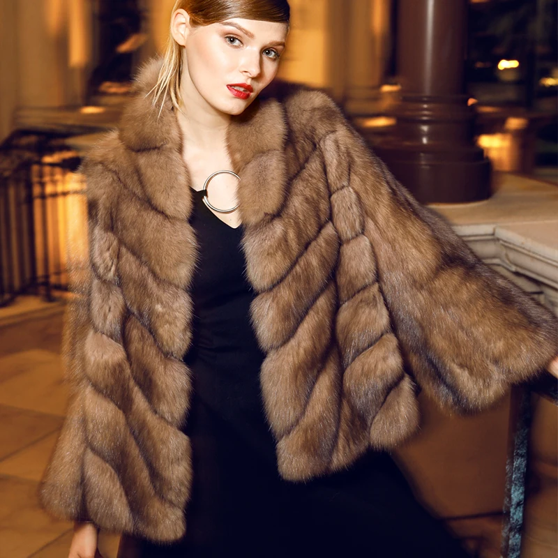 Veste Phoenix Sable New Russie Khakii Top Manteaux Femmes High Véritable End De Vison Qualité Luxe Réel Martre 1117e Manteau Fourrure OXnkN8PZ0w