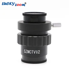 Низкая цена 0.5X C-Mount Переходники объективов 1/2 ctv адаптер для SZM Тринокулярный Стерео микроскоп Камера Аксессуары;