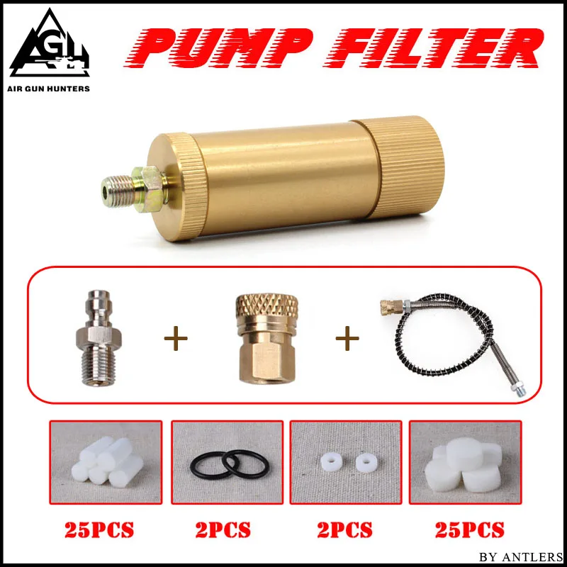 

4500ps High pressure PCP hand pump air filter Oil-water Separator with Hose Female and Male connector pcp air tank M10*1 one set