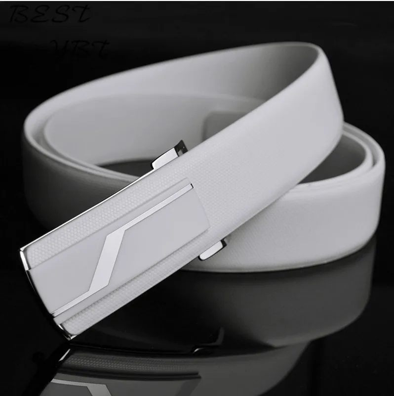 

summer designer belts for men belt strap male cowhide leather belt white / black smooth buckle ceinture cinturones hombre