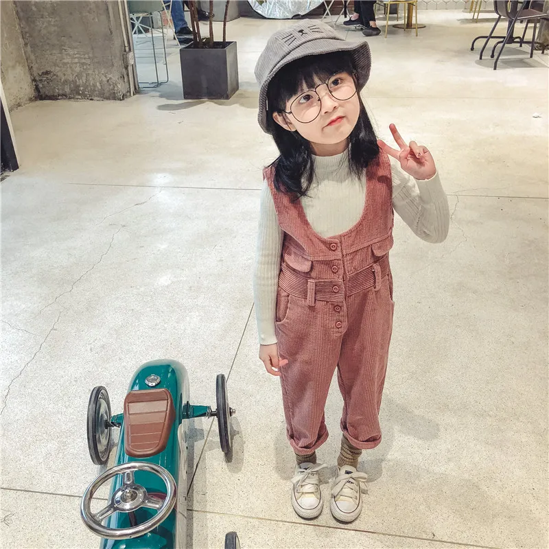 Hot selling autumn kids child 2018 clothes children overall pants for boys trousers girls corduroy pants jumpsuit for girls kids (25)