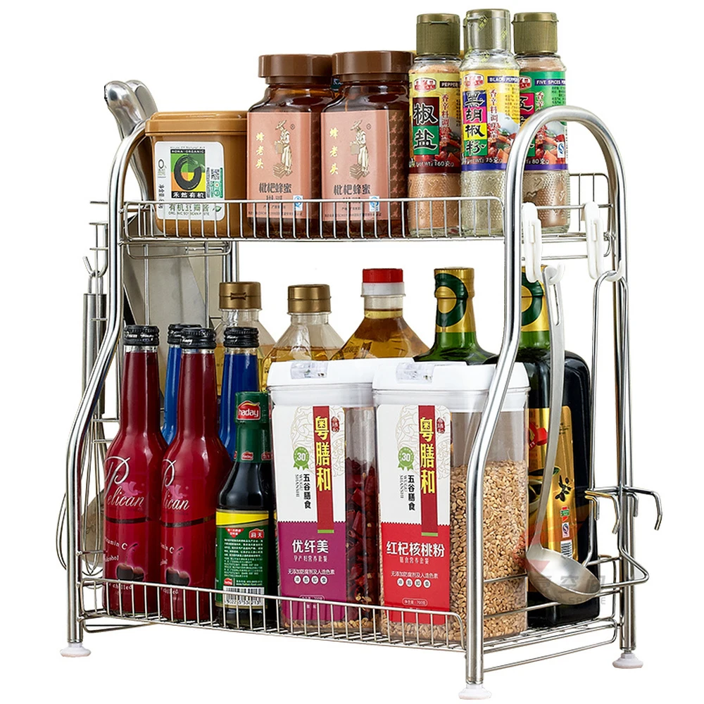 Kitchen racks stainless steel seasoning rack spice rack floor kitchen utensils storage shelf knife shelf wx8151712