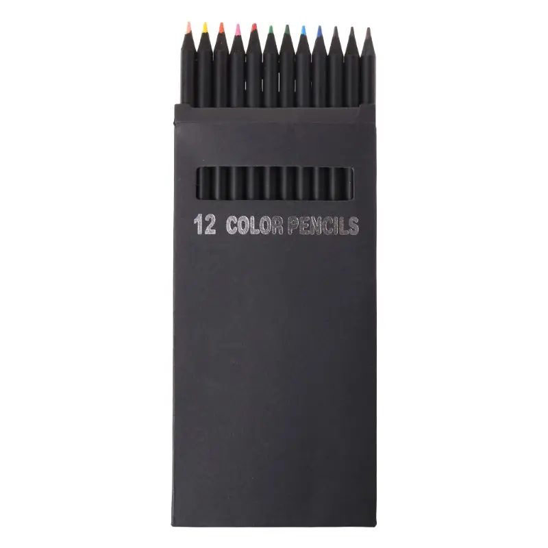 

12 Colors Wooden Drawing Charcoal Pencils Painting Crayon Sketching Pen Non-toxic School Supplies