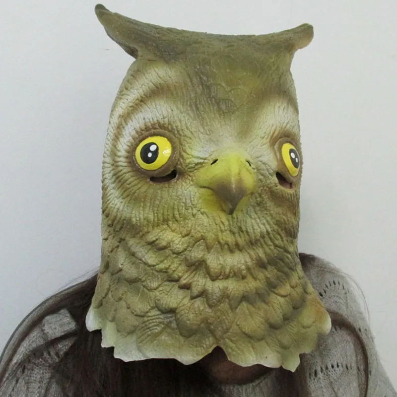 Buy Scary Full Head Owl latex Mask In Adult Size For