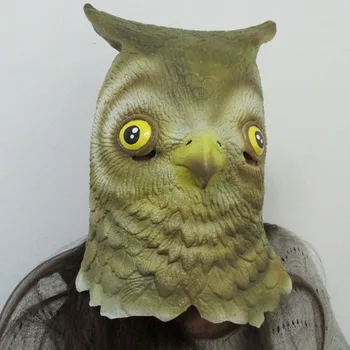 

Scary Full Head Owl latex Mask In Adult Size For Halloween Masquerade Cosplay Costume Animal Head Party Props