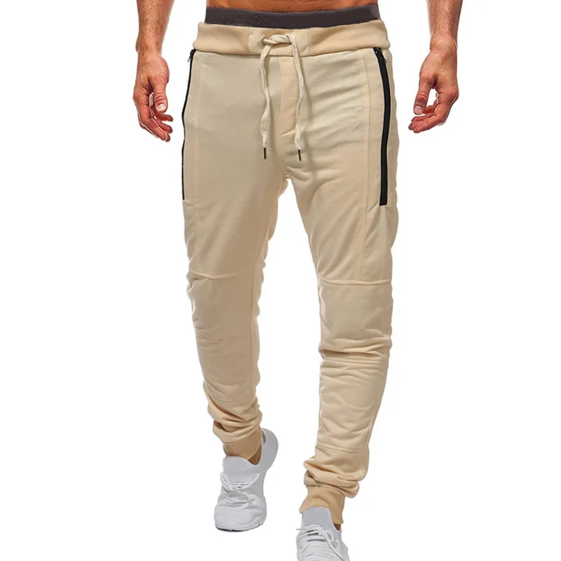 Laamei уличные мужские кружевные брюки Новые хип-хоп мужские облегающие брюки для уличных танцев мужские однотонные модные спортивные штаны - Цвет: Khaki 1