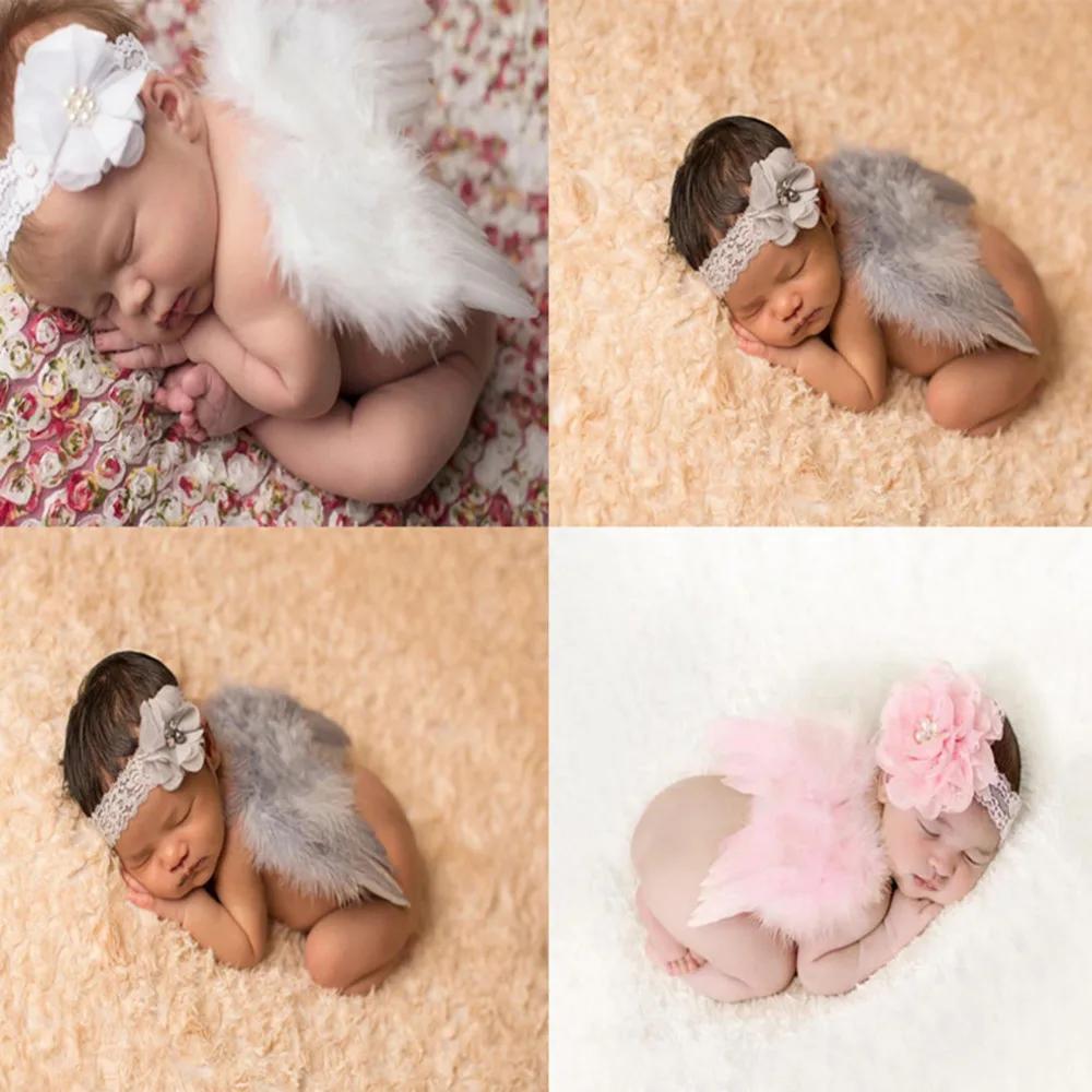 Детский душ девушка угол крыло фото стенд День Рождения украшения реквизит для фотографии повязка на голову новорожденный перо Костюм повязка на голову