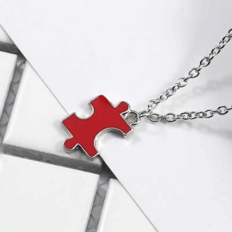 4 шт./компл. цветной кулон пазл ожерелья Best Friend Forever цепочка ювелирное изделие BFF
