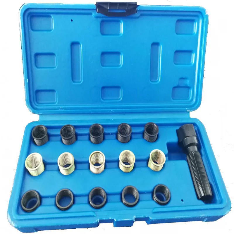 

# M14 x 1.25 16pcs Spark Plug Tap Thread Repair Rethreading Set Kit