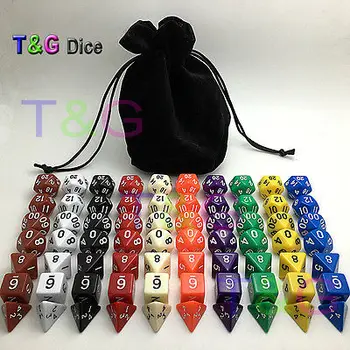 

10 Sets of 7 Elven dice Complete set d4 d6 d8 d10 d12 d20 d10% dnd