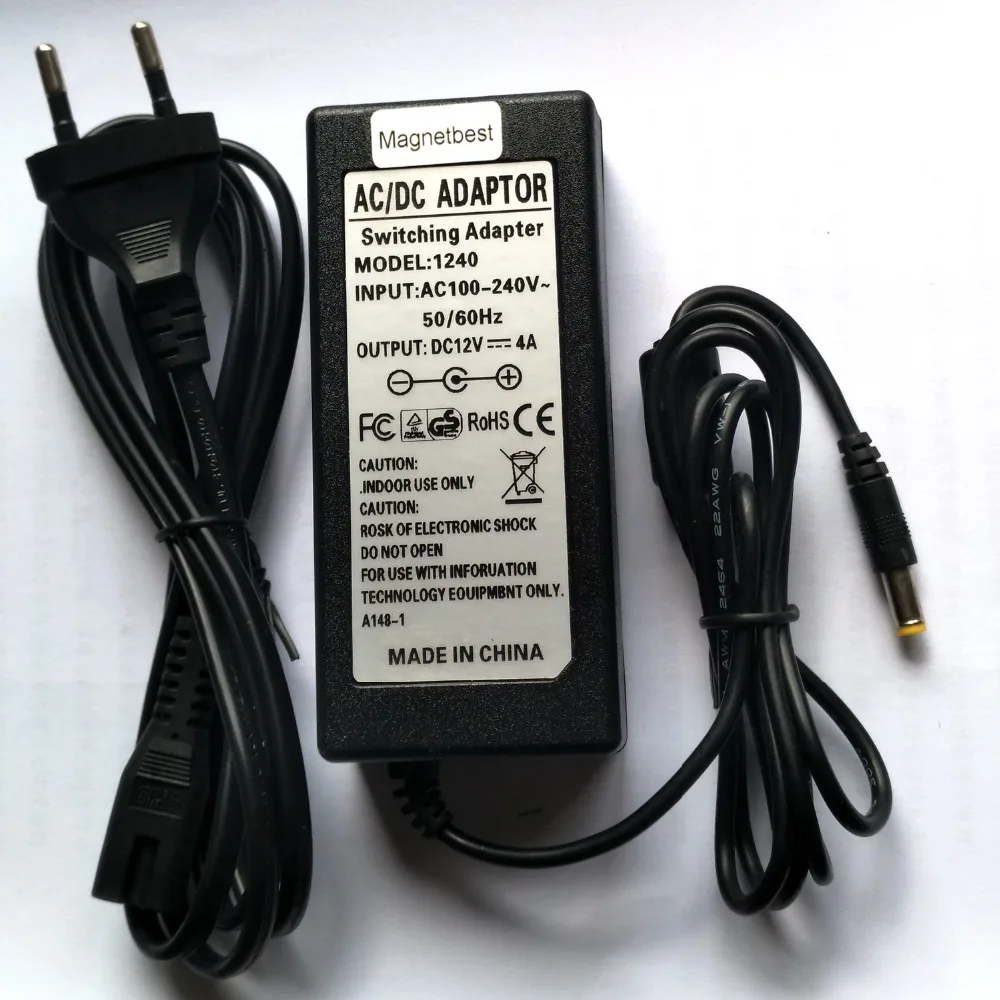 12V4A 48 Вт AC DC адаптер зарядное устройство с кабелем переменного тока 12 В 4A переключатель питания для Светодиодные полосы lcd minitor