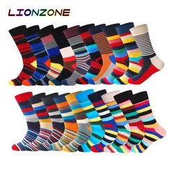 LIONZONE 1 пара мужские Забавные 3D носки Calcetines носки для мужчин Chaussette Homme красочные полосатые Meias теплые носки компрессионные Sokken