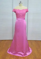 Robe demoiselle dhonneur 2018 Новый Кружево атласная оболочка фуксия Подружкам невесты длинные настоящая фотография плюс Размеры