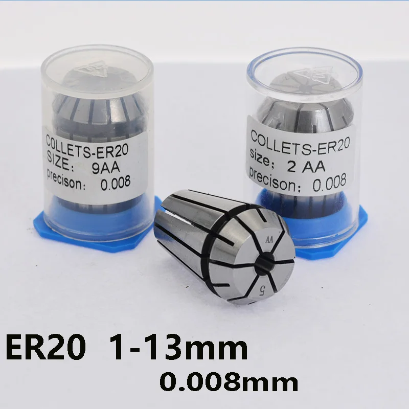 

ER20 1-13mm 1/81/41/2 high precision 0.008mm elastic milling chuck, suitable for CNC machine tool engraving machine
