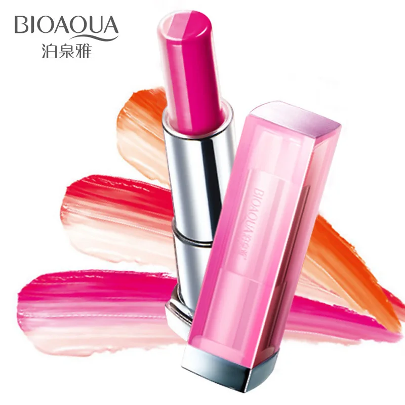 

BIOAQUA Official selling gradual change Bite lips Moisturizing Three color lipstick lip gloss Persistent Makeup tool