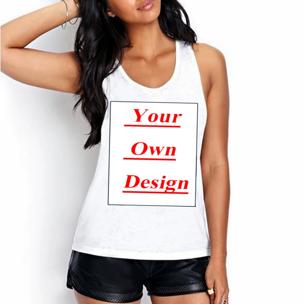 

Unique Customized Women's Tanks Print Your Own Design Casual Tops girl tees animal cartoon lovers celebrity birthday party