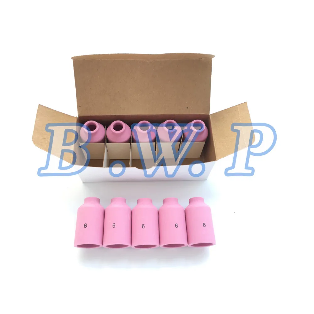 

54N16 Size 6 TIG Welder Torch Gas Lens Alumina Cup Ceramic Nozzles, Pack of 10Pcs