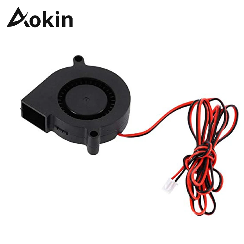 Aokin 5015 مروحة 12 V 24 V ل Anet A8 A6 DC التبريد مروحة فائقة الهدوء النفط تحمل حوالي 7500 RPM مروحة تربو ل 3D طابعة 5015 منفاخ