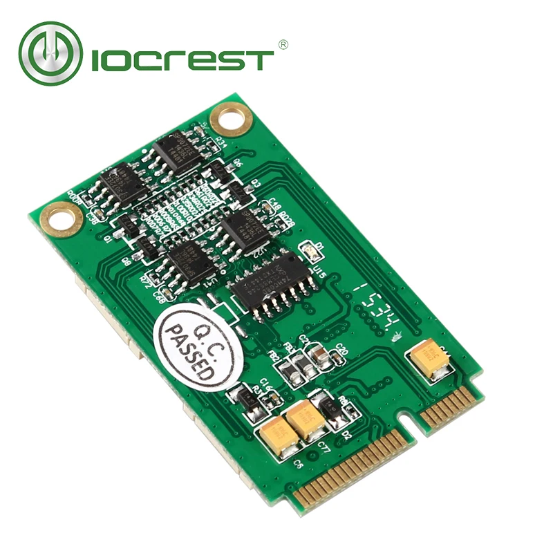 Mini Pcie Portas Rs422 Rs485 Db9 com Meio Tamanho Mini Pci Express Porta Serial Industrial i o Controlador Cartão Exar 17v354 Chip - Imagem 4