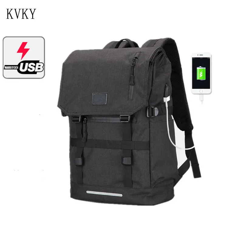 

KVKY 2020 USB Charge Interface Travel Business Backpack Bag High Quality Oxford Rucksack Men Anti-theft 16 inch Laptop Backpacks
