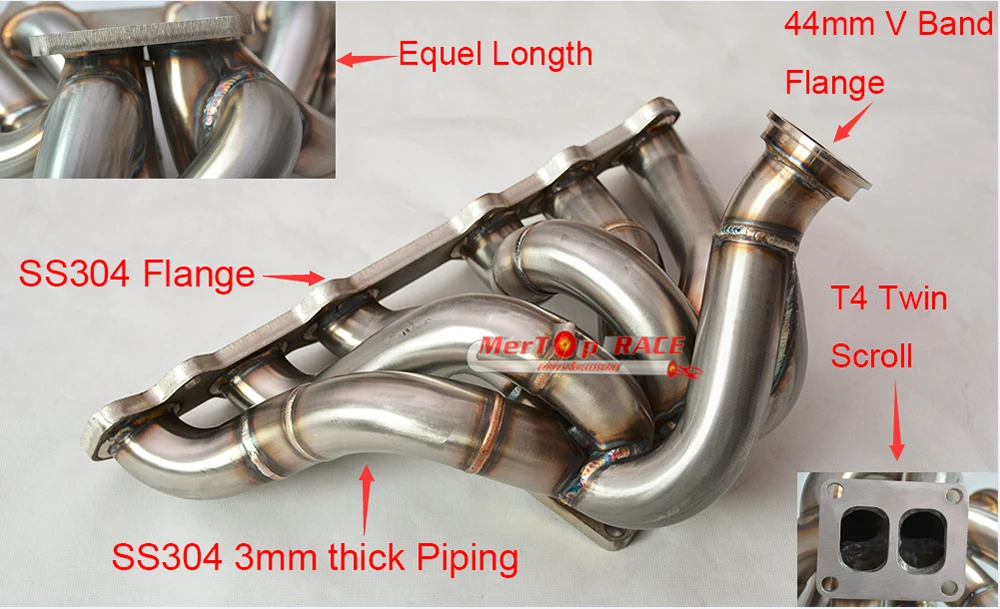 MERTOP Полный SS304 Equle длина 3 мм T4 деление Супра 93-98 2JZGTE 2JZ коллектор+ GT3582 турбо+ 44 мм V полоса расточка