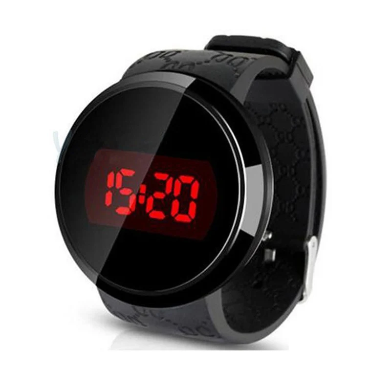 Fashion Waterproof Mens Watch LED Touch Screen Date Silicone Wrist Black Women Watches Digital Wristwatches Ladies Watch