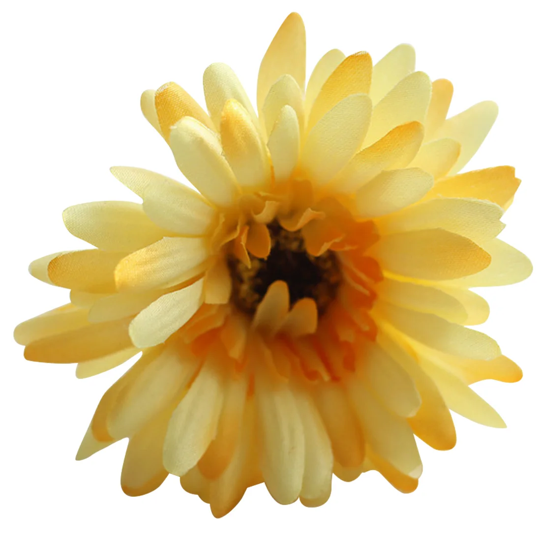 20 цветов Венок мини голова искусственный цветок ромашки Подсолнух ручной работы букет цветов для свадебных украшений 55 см - Цвет: Light yellow