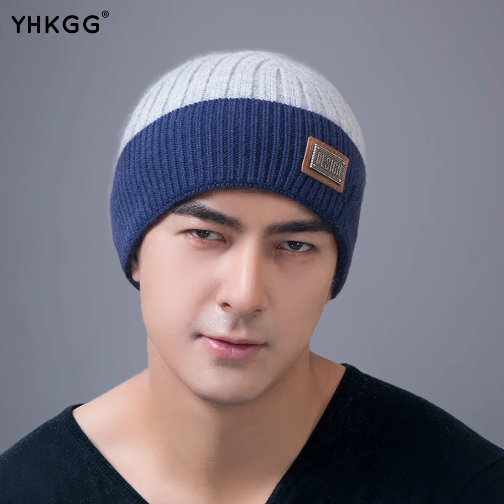 YHGG Knitted Cashmere Winter men's hat newly Warm hats cap Beanie