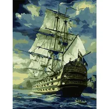 Бескаркасные парусник DIY картины маслом по номерам на холсте настенные картины искусство для гостиной украшение дома подарок 806