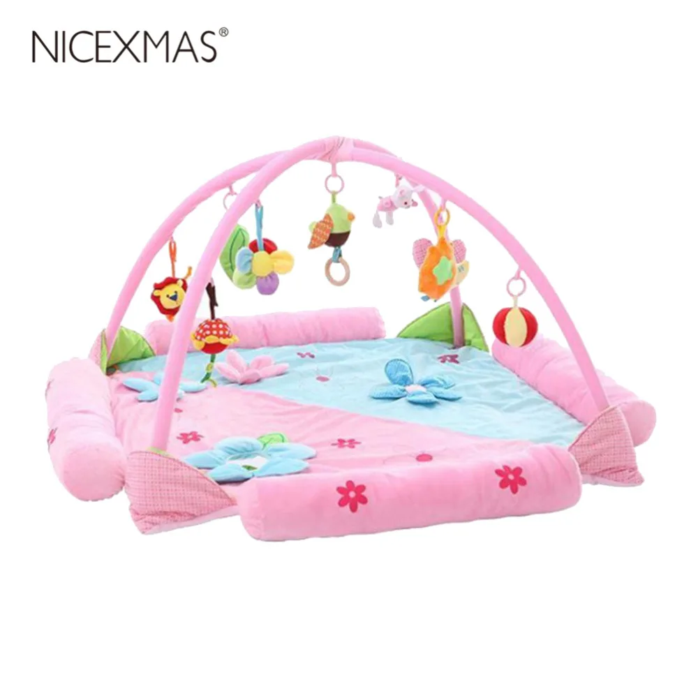 

NICEXMAS Baby Cushion with Music Protective Fitness Crawling Fitness Soft Games Carpet Developing Mat Play Frame for Newborn