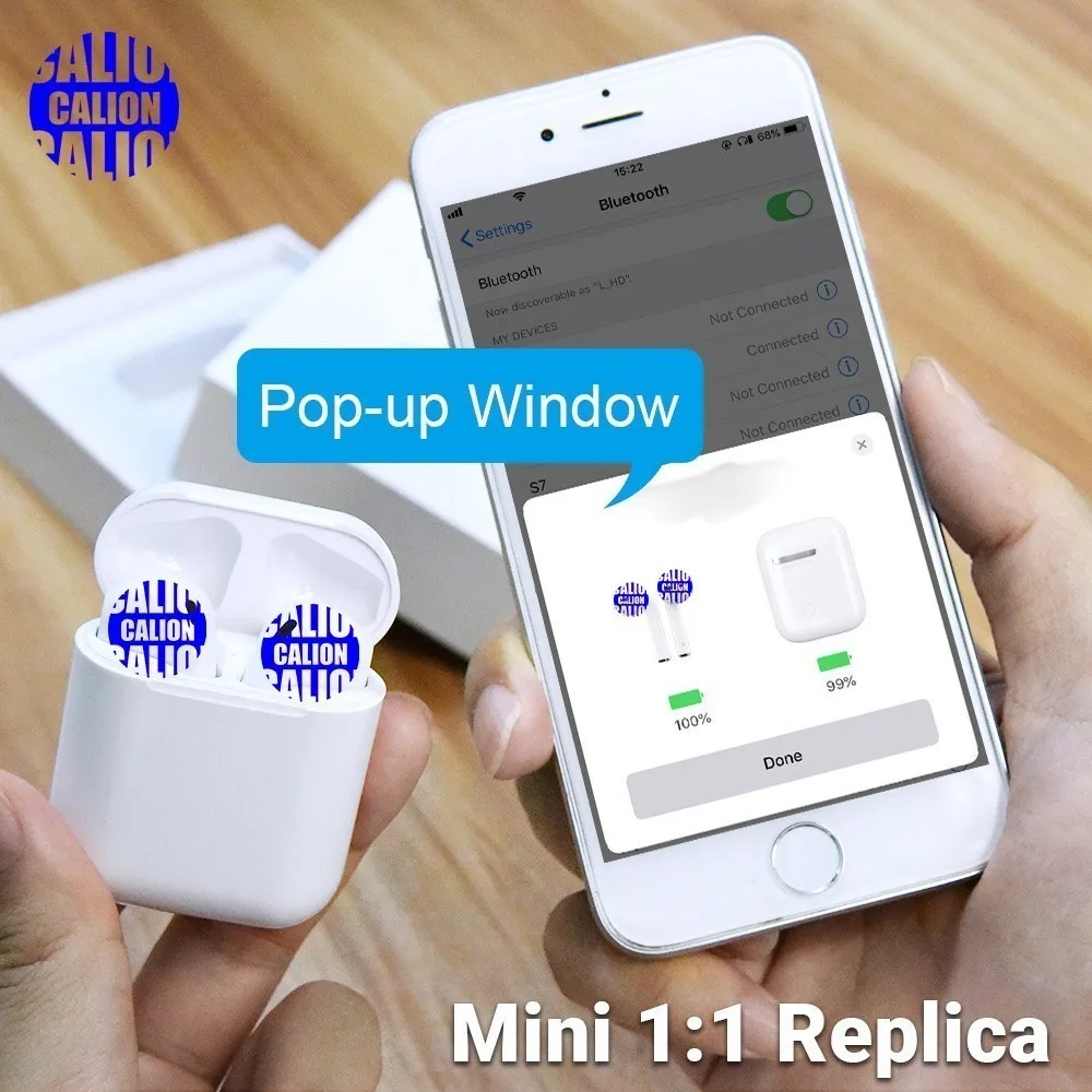 

I80 Tws Top Airpods Earpods Wireless Bluetooth Earphones Touch Control Earbuds 1:1 Replica Size Headset
