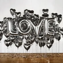 4Pcs/Lot letters ballons baloon foil balloon letters large giant gold silver party decoration valentines wedding love balloons
